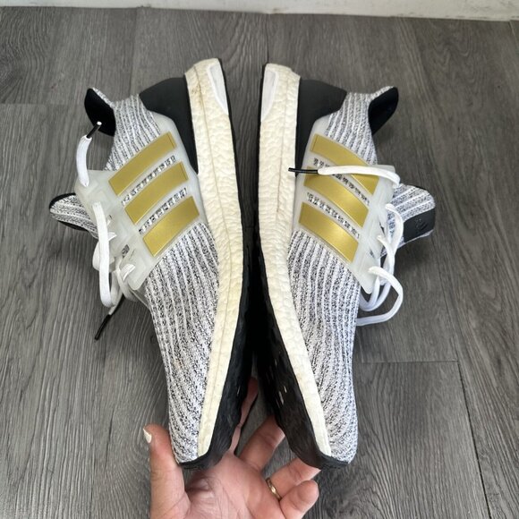 Size 17- adidas UltraBoost White Gold Metallic Running Shoes Sneakers main image 8